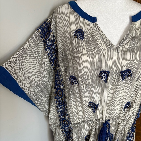 Anthropologie Floreat Small Lona Embroidered Beaded Tunic Top Bohemian Hippie - Picture 4 of 10